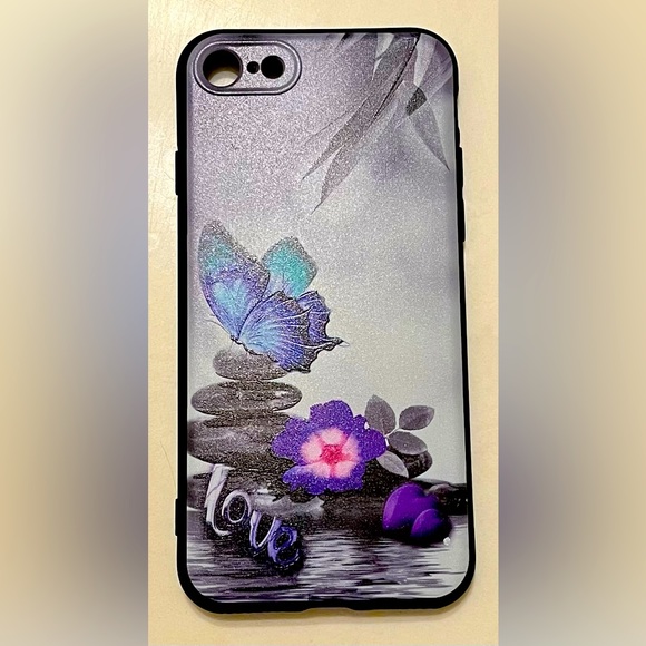 iPhone 7/8 Butterfly Love Art Glossy Silicone Soft Case NWOT - Picture 2 of 7